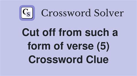 crossword clue cut off|cut off (5) Crossword Clue